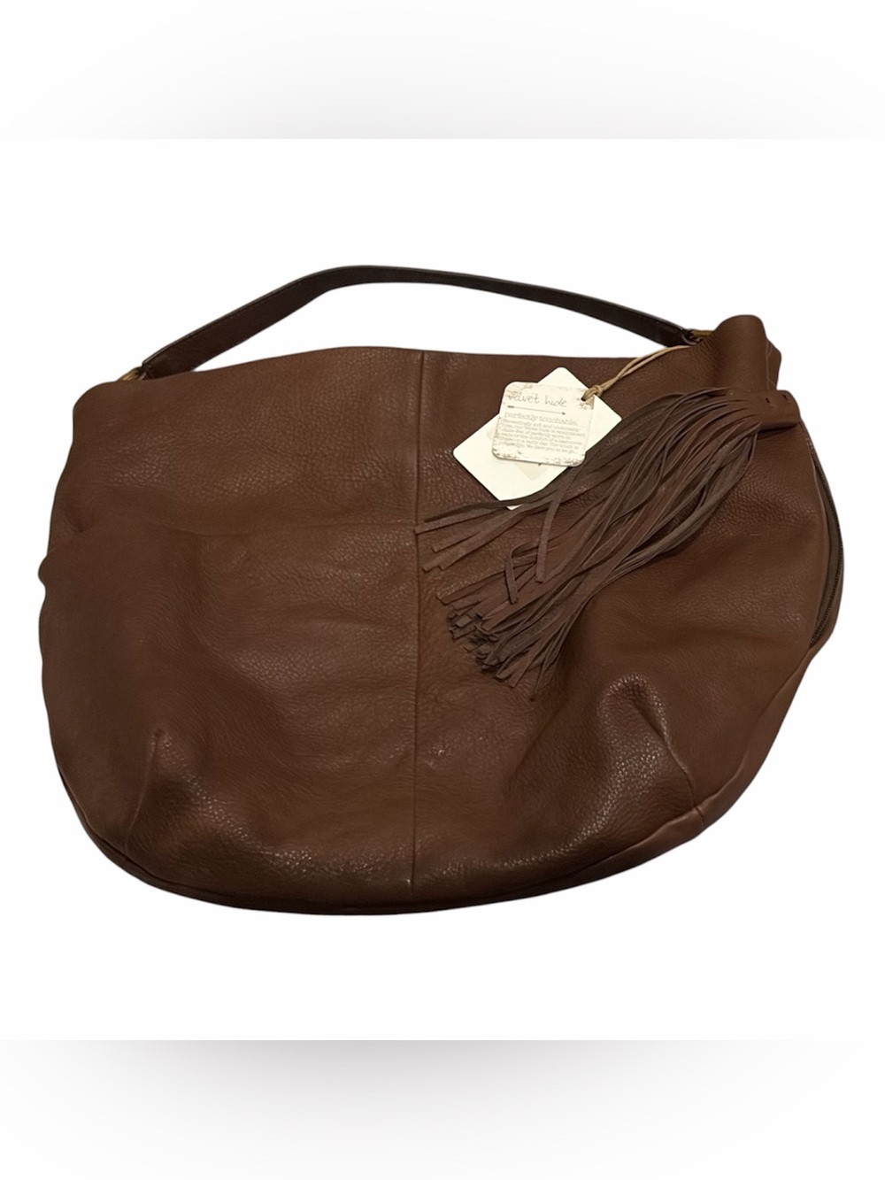 NWT HOBO Brown Leather Hobo Bag with Tassel - Picture 5 of 5